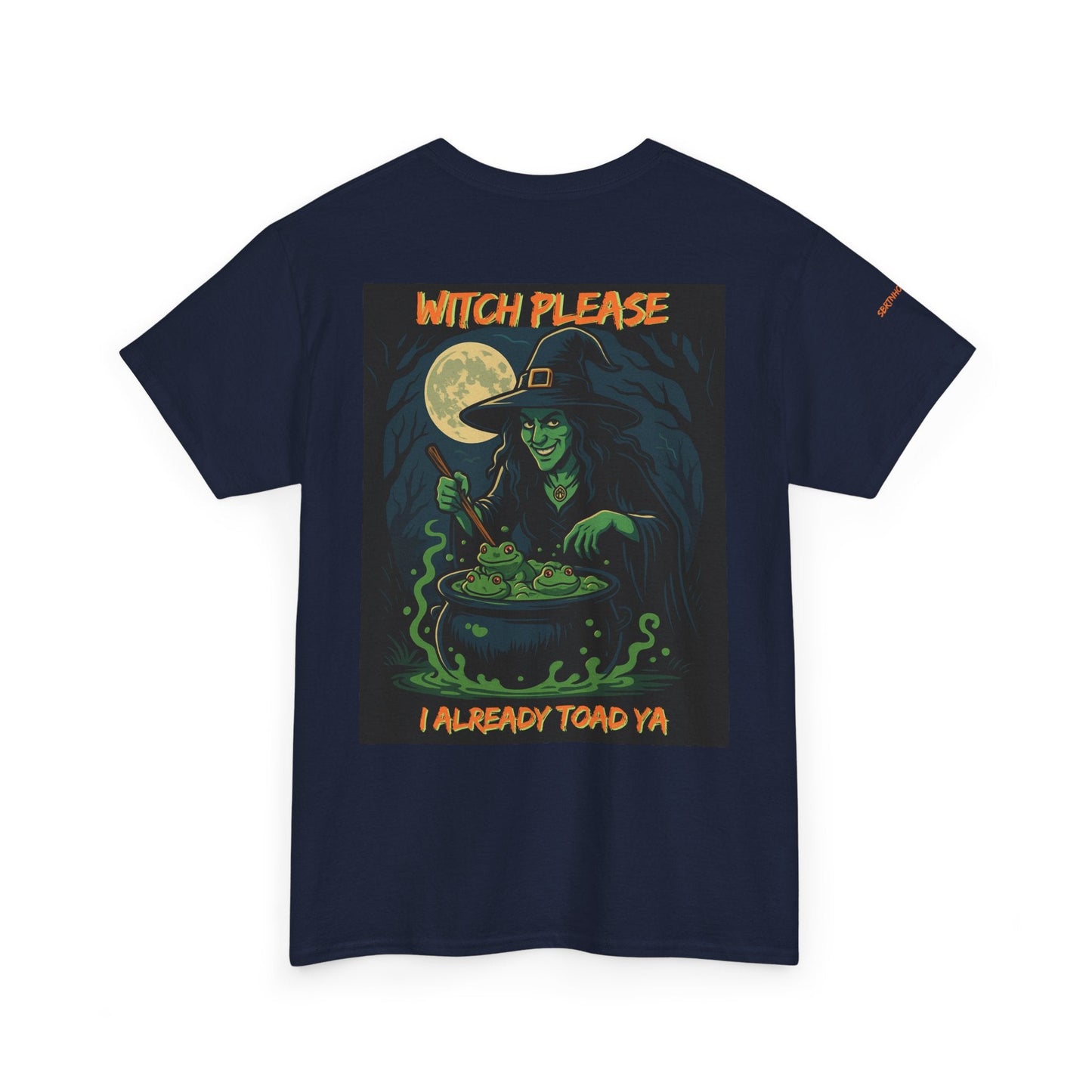 Witch Please T-Shirt – Snarky Halloween Tee for Witches, Weirdos & Fall Mischief | Lizard Designs – Navy T-Shirt for Casual Unisex Tee (7 view)