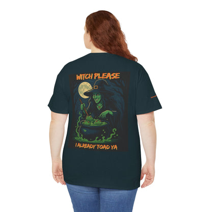 Witch Please T-Shirt – Snarky Halloween Tee for Witches, Weirdos & Fall Mischief | Lizard Designs – Midnight T-Shirt for Casual Unisex Tee (5 view)