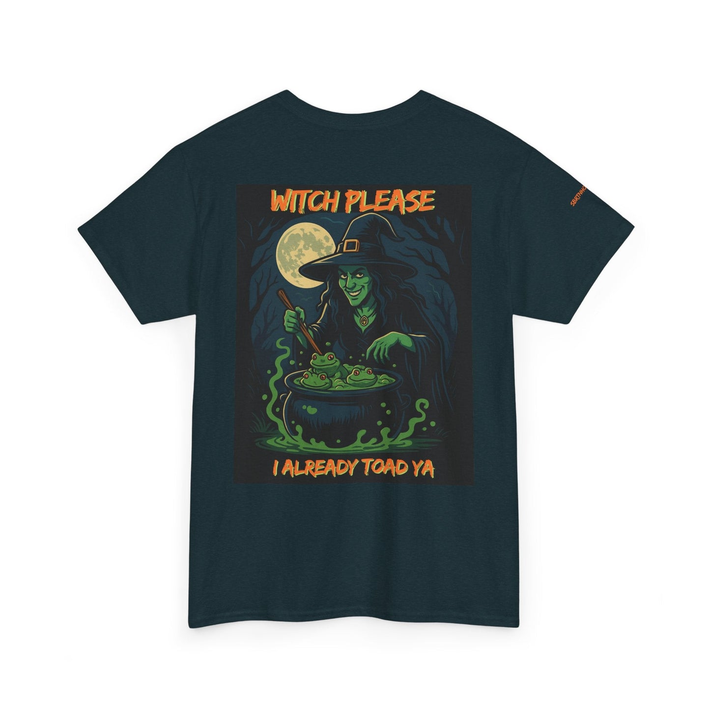 Witch Please T-Shirt – Snarky Halloween Tee for Witches, Weirdos & Fall Mischief | Lizard Designs – Midnight T-Shirt for Casual Unisex Tee (4 view)