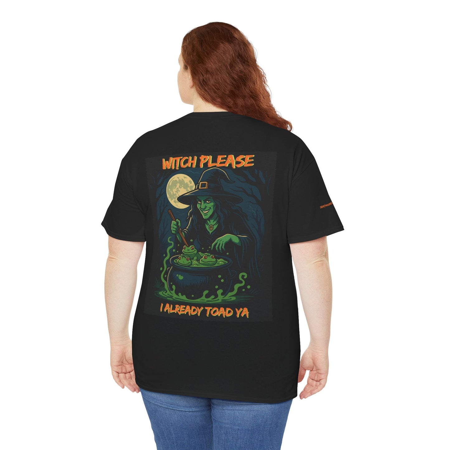 Witch Please T-Shirt – Snarky Halloween Tee for Witches, Weirdos & Fall Mischief | Lizard Designs – Black T-Shirt for Casual Unisex Tee (2 view)