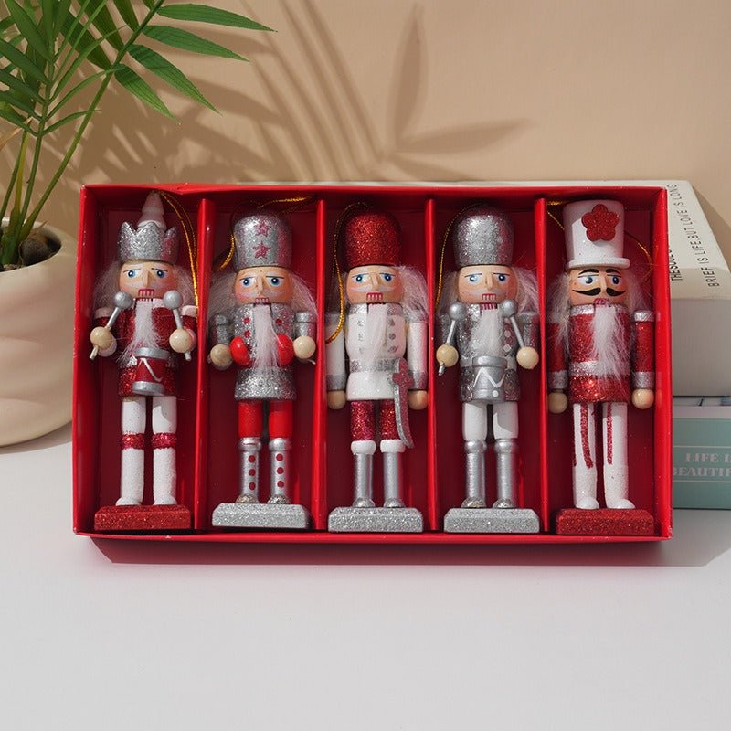Wooden Nutcracker Pendant 13cm – Christmas Soldier Ornament | Holiday Tree Decoration – 13CM Nutcracker Color Silver Christmas Ornament for Cartoon Style (5 view)