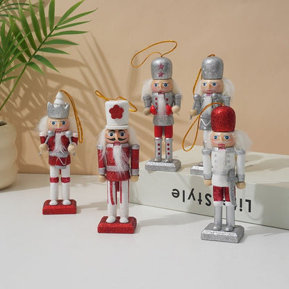 Wooden Nutcracker Pendant 13cm – Christmas Soldier Ornament | Holiday Tree Decoration – 13CM Nutcracker Color Silver Christmas Ornament for Cartoon Style (3 view)