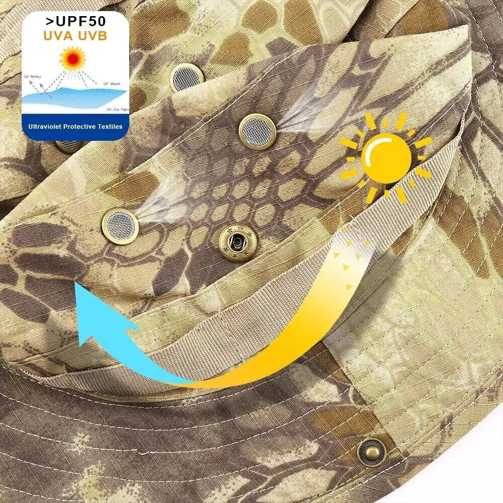 Boonie Bucket Hat – Camo Wide Brim Sun Cap for Fishing, – Apparel by SbrTnHomes
