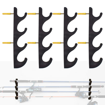 YYST Horizontal Wall Mounted Fishing Rod Rack – Holds 8 Rods – n/a Fishing Gear for fishing (1 view)