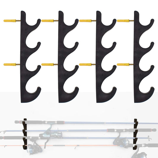 YYST Horizontal Wall Mounted Fishing Rod Rack – Holds 8 Rods – n/a Fishing Gear for fishing (1 view)