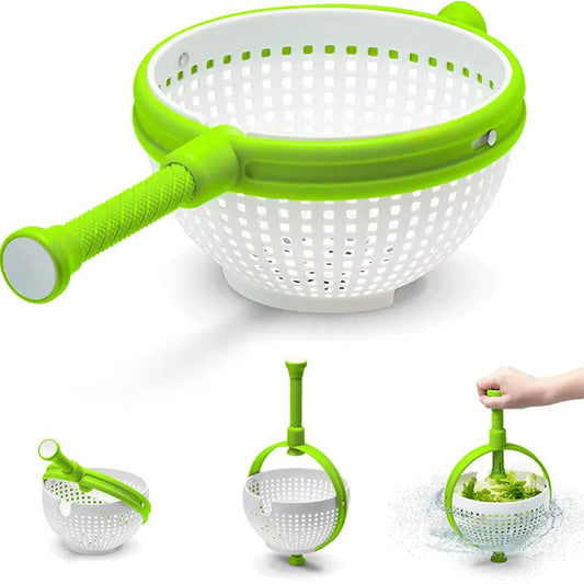 Nylon Salad Spinner | Colander & Dryer – Green Kitchen tool for compact (1 view)