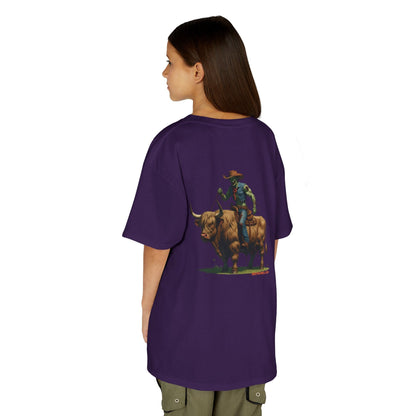 Zombie Cowboy Kids Tee – Undead Rider of the Apocalypse | Halloween Western Shirt – Purple Kids clothes for Animal Graphic Tee (2 view)