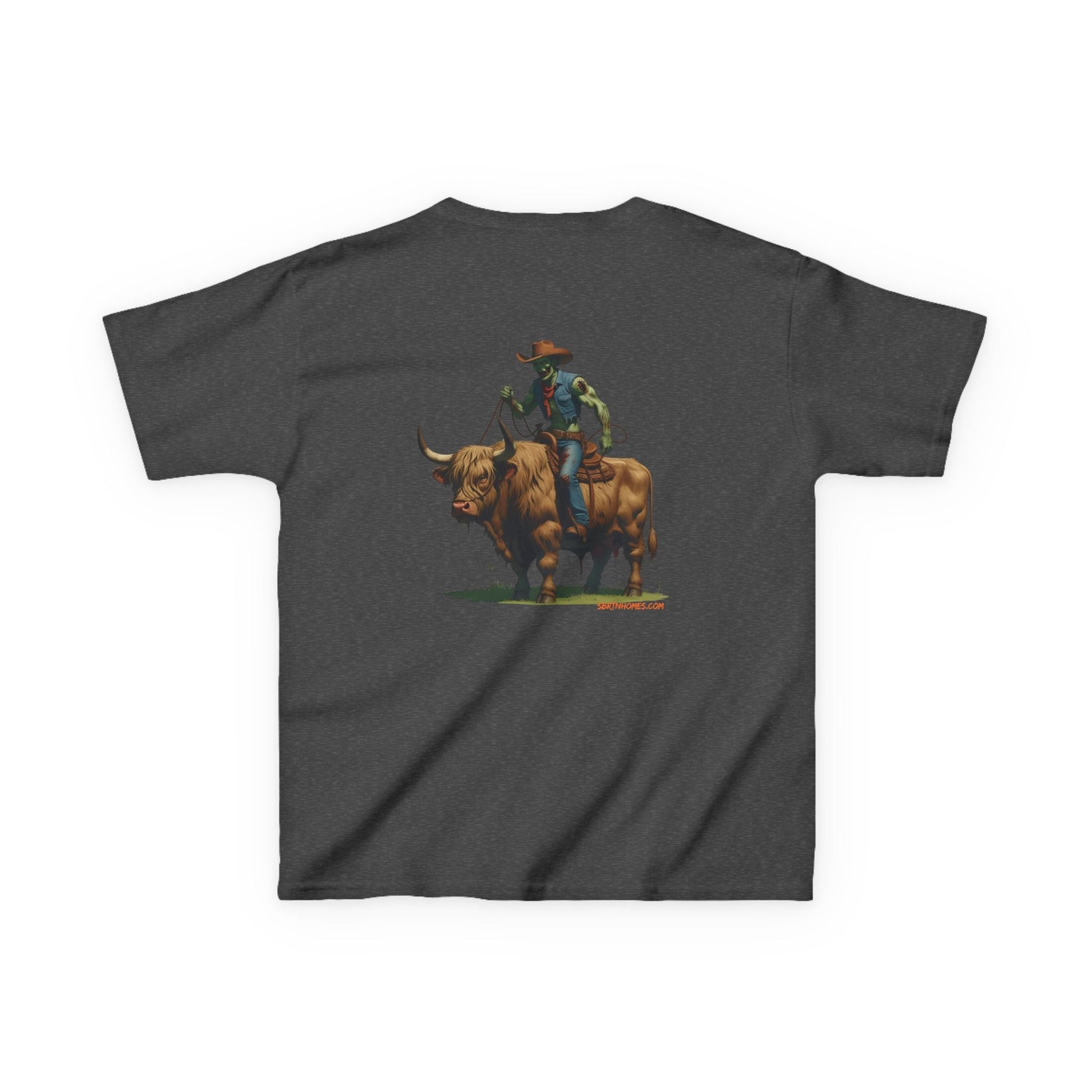 Zombie Cowboy Kids Tee – Undead Rider of the Apocalypse | Halloween Western Shirt – Black Kids clothes for Animal Graphic Tee (21 view)