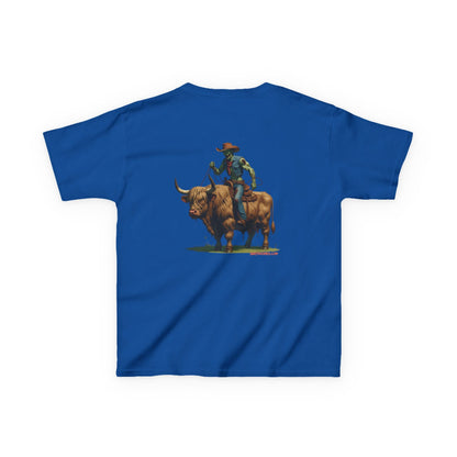 Zombie Cowboy Kids Tee – Undead Rider of the Apocalypse | Halloween Western Shirt – Dark Heather Kids clothes for Animal Graphic Tee (25 view)