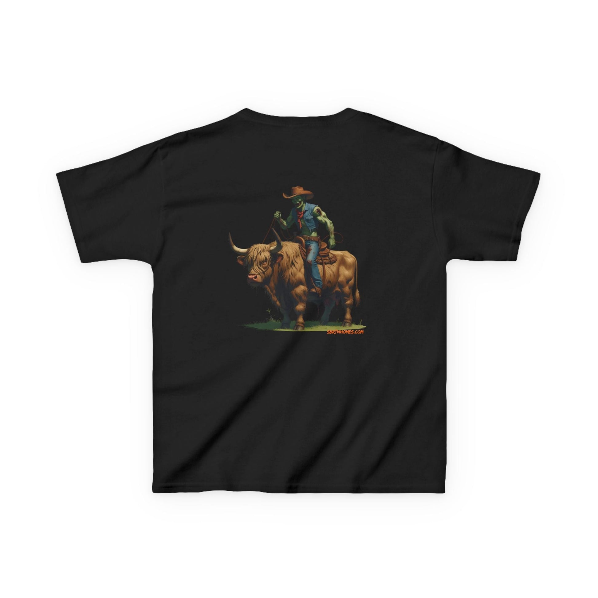 Zombie Cowboy Kids Tee – Undead Rider of the Apocalypse | Halloween Western Shirt – White Kids clothes for Animal Graphic Tee (17 view)