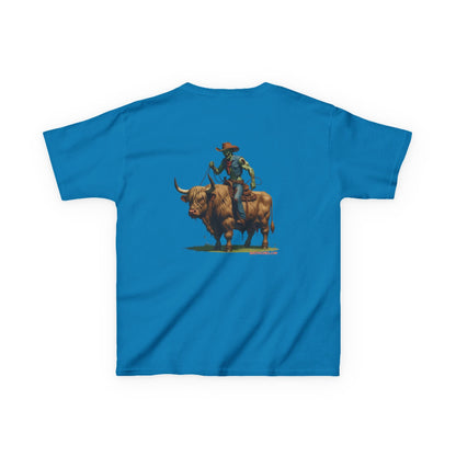 Zombie Cowboy Kids Tee – Undead Rider of the Apocalypse | Halloween Western Shirt – Purple Kids clothes for Animal Graphic Tee (5 view)