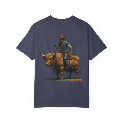 Zombie Cowboy Tee – Undead Rider of the Apocalypse | Halloween Western Shirt – Black T-Shirt by Printify