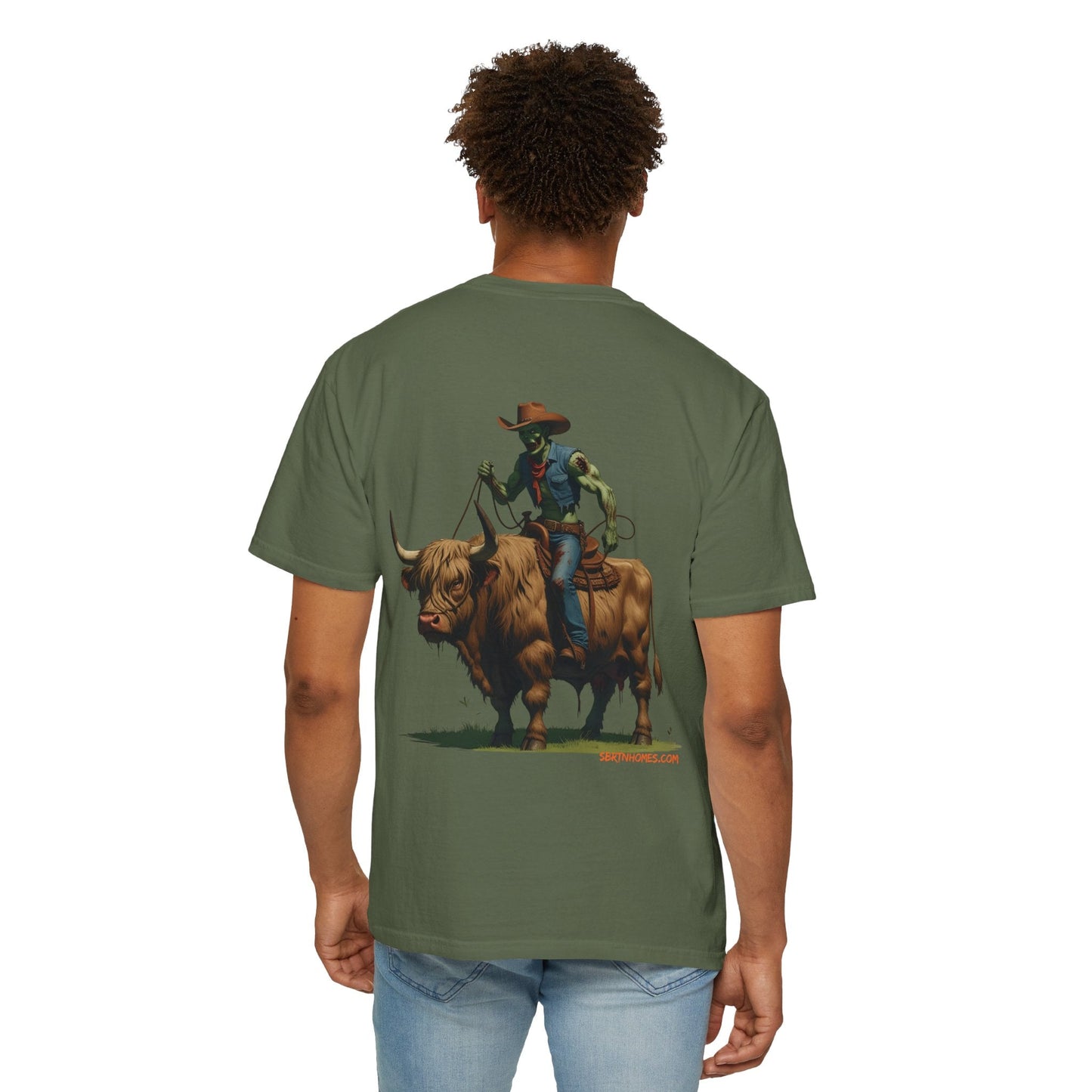 Zombie Cowboy Tee – Undead Rider of the Apocalypse | Halloween Western Shirt – Black T-Shirt for Casual Outfit Idea (16 view)