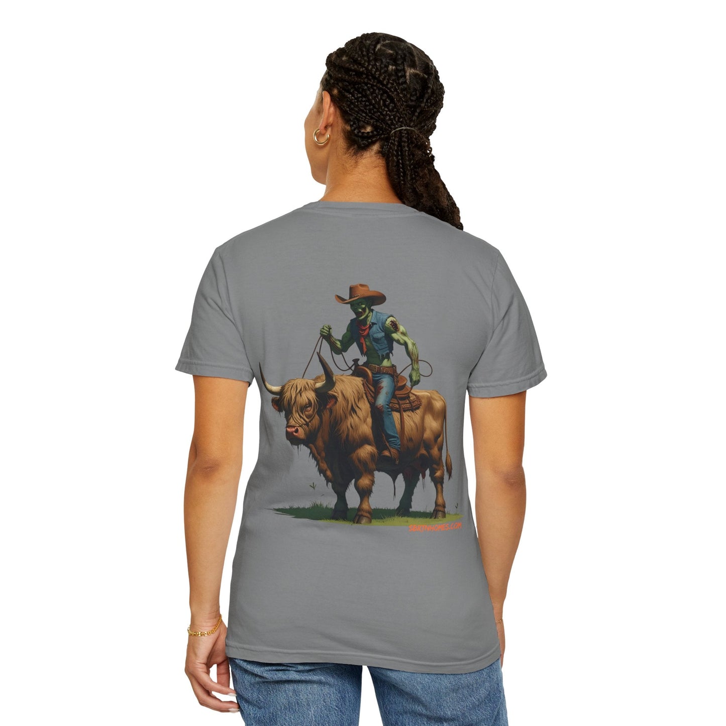 Zombie Cowboy Tee – Undead Rider of the Apocalypse | Halloween Western Shirt – Black T-Shirt for Casual Outfit Idea (12 view)