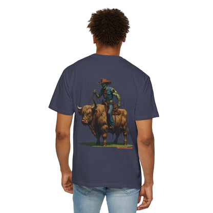 Zombie Cowboy Tee – Undead Rider of the Apocalypse | Halloween Western Shirt – Black T-Shirt by Printify