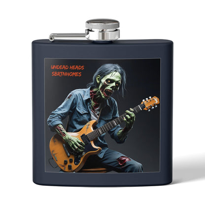 Zombie Guitarist Stainless Steel Flask | 6oz Custom Hip Flask | Gift for Music Lovers, Party Essentials, Halloween, Concerts, Unique Barware – 6oz Mug for concert essentials (7 view)