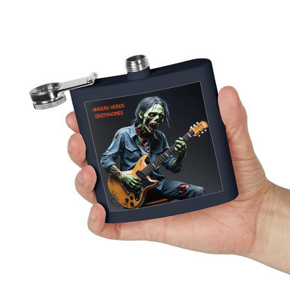 Zombie Guitarist Stainless Steel Flask | 6oz Custom Hip Flask | Gift for Music Lovers, Party Essentials, Halloween, Concerts, Unique Barware – 6oz Mug for concert essentials (30 view)