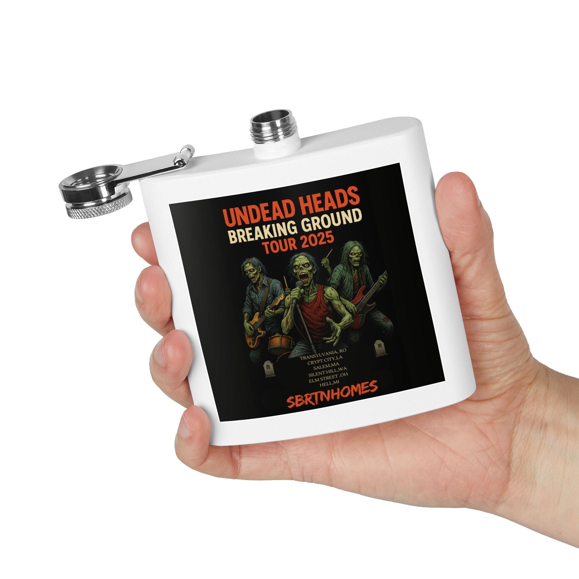 Zombies Tour Flask, 6oz Stainless Steel Flask, Premium Drinking Flask, Music Festival Gift, Halloween Accessory – 6oz Mug for Camping Gear (11 view)