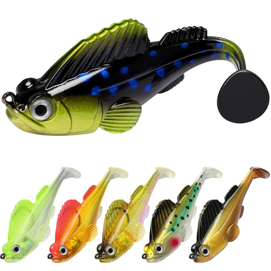 Gotour Weedless Soft Lures – Pre Rigged Jig Head Swimbaits – A2-3.5"-0.8oz Fishing Gear by RM Outpost